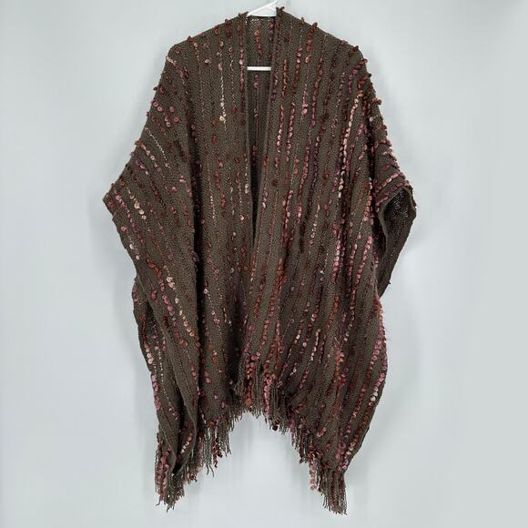 Rising Tide Shawl Poncho Womens ONE SIZE Bohemian Knit Lightweight Oversized - Picture 1 of 16